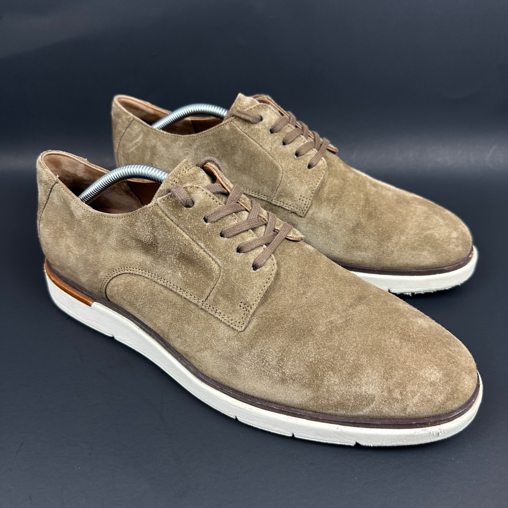 Allen Edmonds Carson Tan Suede Derby Shoes Mens 11 D Casual Plain Toe Oxford